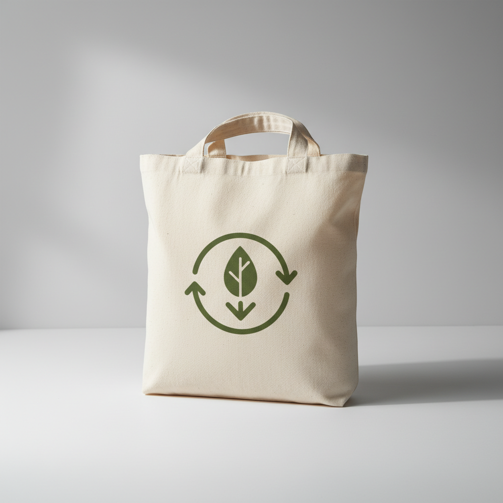 กระเป๋าผ้าดิบลดโลกร้อนพิมพ์โลโก้