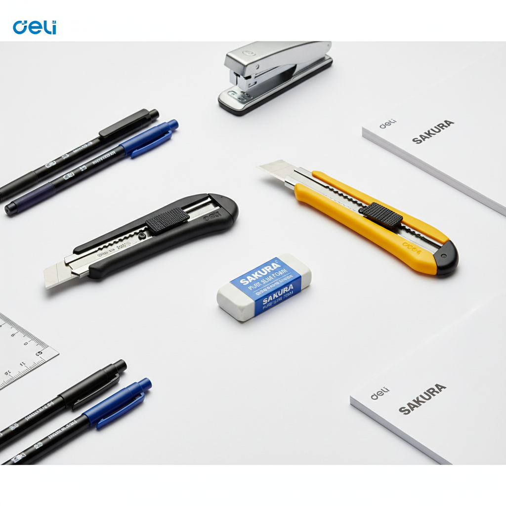 อุปกรณ์เครื่องเขียนและมีดคัตเตอร์ Deli & SAKURA