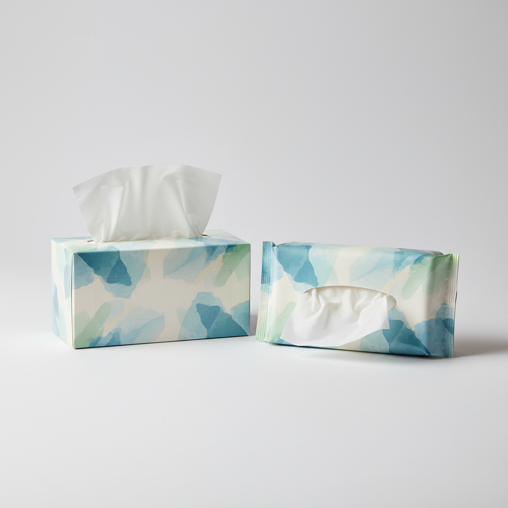 ทิชชู่เช็ดหน้าแบบกล่องและแบบดึง (Facial Tissue)
