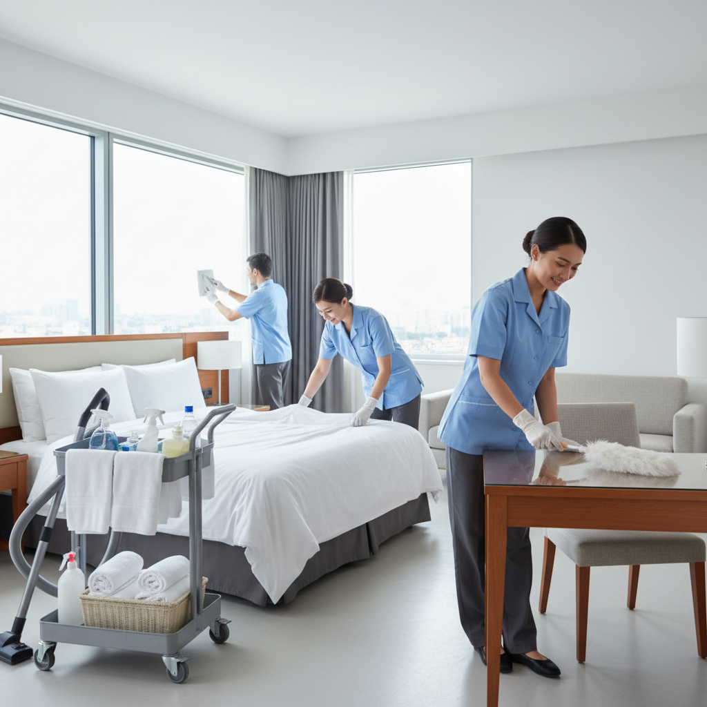 บริการพนักงานทำความสะอาดห้องพักโรงแรม