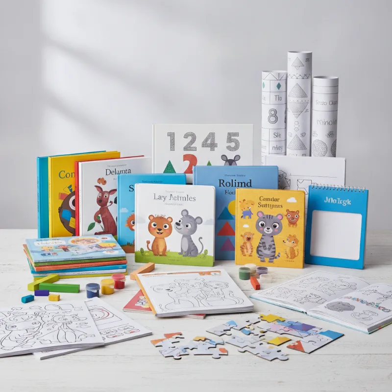 จำหน่ายหนังสือเด็กและสื่อการเรียนรู้สำหรับเด็กปฐมวัยผ่านเว็บไซต์ เช่น แบบเรียน นิทาน แบบฝึกหัด ระบายสี ศิลปะ คณิตศาสตร์ คำศัพท์ โปสเตอร์ และภาพต่อ เน้นช่วยเสริมพัฒนาการ ทักษะภาษา ความคิดสร้างสรรค์ และความรู้รอบตัว เหมาะสำหรับผู้ปกครองและครูใช้ที่บ้านหรือในห้องเรียน — สินค้าหลัก