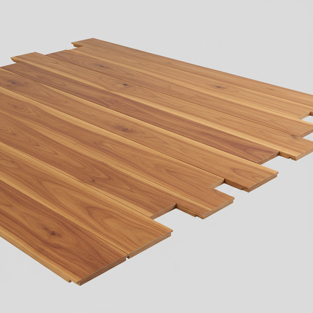 ไม้พื้นสักทำสีสำเร็จ (Pre-finished Teak Flooring)