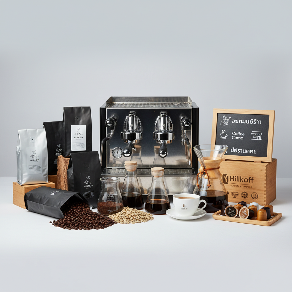 ฮิลล์คอฟฟ์ Hillkoff โรงงานผู้ผลิตและจำหน่ายกาแฟครบวงจร มาตรฐาน ISO22000 HACCP GHP HALAL เครื่องชงกาแฟ เช่าเครื่อง อบรมบาริสต้า Coffee Camp เปิดร้านกาแฟ

ซื้อกาแฟจาก Hillkoff Coffee ดื่มด่ำกลิ่นหอมกรุ่นของกาแฟคุณภาพดี
กาแฟดี ๆ สักแก้วในตอนเช้าอันแสนงัวเงีย หรือระหว่างวันที่ง่วงเหงาก็ทำให้มีแรงลุยต่อได้ และเพื่อไม่ให้ช่วงเวลานี้สะดุดไป การเลือกสรรกาแฟที่มีคุณภาพคือคำตอบที่ดีที่สุด และกาแฟที่ไหนจะดีไปกว่าเมล็ดกาแฟไทย กาแฟที่ดีที่สุดในโลก จากเรา Hillkoff ที่ตั้งใจรังสรรค์ตั้งแต่การปลูก การคั่วกาแฟ และการแปรรูป ทุกกระบวนการเป็นไปอย่างพิถีพิถัน เพื่อให้คุณเพลิดเพลินไปพร้อมกับชาร์จพลังได้มากที่สุด

ซื้อกาแฟคุณภาพดีจาก Hillkoff ผู้สร้างสรรค์กาแฟด้วยความยั่งยืน
“กาแฟ” (Coffee) ในนามของ Hillkoff เราเป็นทั้งผู้ผลิต แปรรูปและจำหน่าย ถือเป็นแบรนด์กาแฟยุคแรกเริ่มที่ลูกค้าทั่วไทยให้ความไว้วางใจมาจนถึงทุกวันนี้ ไม่ว่าร้านกาแฟหรือคาเฟไหน ๆ ก็ต้องใช้เมล็ดกาแฟฮิลคอฟในการรังสรรค์เมนูคอ ฟฟี่ให้แก่ลูกค้า

เนื่องจากเราเป็นผู้ผลิตและคั่วเมล็ดกาแฟเองทั้งหมด เราจึงมีกาแฟต่างๆ ให้เลือกค่อนข้างหลากหลาย ซึ่งเราได้เลือกเมล็ดกาแฟจากเกษตรกรชาวไทยภูเขาเอง เพื่อสนับสนุนภาคการเกษตรภายในประเทศและคัดสรรเมล็ดกาแฟคุณภาพดีที่สุดส่งตรงไปยังมือคุณ

กาแฟที่ Hillkoff มีอะไรบ้าง?
อยากซื้อกาแฟที่ Hillkoff มีอะไรน่าสนใจบ้าง? ในฐานะธุรกิจกาแฟครบวงจร แน่นอนว่าเรามีกาแฟทุกแบบที่คุณต้องการตั้งแต่เมล็ดกาแฟดิบ ไปจนถึง เมล็ดกาแฟคั่วบด กาแฟสำเร็จรูป ในทุกชนิดของกาแฟ เพื่อตอบโจทย์ทุกความต้องการที่หลากหลาย มาดูกันว่า Hillkoff กาแฟมีกี่ชนิด

กาแฟดิบ
กาแฟชนิดนี้เราเรียกอีกชื่อว่า เมล็ดกาแฟสาร เป็นกาแฟพร้อมคั่ว โดยที่ Hillkoff ก็มีหลากหลายชนิดให้เลือกสรร แต่ที่ได้รับความนิยม และเหมาะกับการชงกาแฟมาก ๆ เห็นทีจะเป็นกาแฟ wet process, dry process, เมล็ดกาแฟโรบัสต้า และกาแฟชนิดต่างๆอีกมากมาย สามารถเลือกตามชอบได้เลย และราคาก็จะเฉลี่ยอยู่ที่ 300-400 บาทเท่านั้น

กาแฟคั่ว
เมล็ดกาแฟคั่วของ Hillkoff นั้นมีหลายระดับ โดยจะมีตั้งแต่ กาแฟคั่วอ่อน กาแฟคั่วกลาง และกาแฟคั่วเข้ม แต่ละระดับก็มีรสชาติและกลิ่นที่แตกต่างกัน ยกตัวอย่างเช่น รสชาติและกลิ่นของกาแฟคั่วเข้ม คือ รสชาติจะไม่เปรี้ยวหรือหวานเลย ส่วนกลิ่นก็จะหอมชัดเจนแต่จะติดไหม้เล็กน้อย ซึ่ง Hillkoff ก็ได้คั่ว

กาแฟแต่ละระดับไว้อย่างลงตัว เราเลยขอยกให้กาแฟของฮิลล์คอฟฟ์กลายเป็นเมล็ดกาแฟคั่วแนะนําที่อยากให้คุณไปลอง และถ้าอยากจะซื้อ แต่ไม่รู้ว่าเมล็ดกาแฟคั่วซื้อที่ไหน มาที่ Hillkoff.shop ของเราเลย ยินดีให้บริการ

กาแฟสกัดเย็น คืออะไร?
กาแฟสกัดเย็น หรือกาแฟ cold brew คือ กาแฟที่สกัดด้วยน้ำเย็น หรือน้ำอุณหภูมิห้องในเวลา 12 ชั่วโมงขึ้นไป กระบวนการของกาแฟสกัดเย็น คือ การเทน้ำเย็นลงบนเมล็ดกาแฟบดหยาบ แล้วแช่ทิ้งไว้ให้น้ำเย็นค่อย ๆ สกัดเอากาแฟออก รสชาติกาแฟที่ได้จะหวาน ไม่ขมเฝื่อน และมีความเข้มข้นสูง บางครั้งจึงต้องนำไปผสมกับน้ำหรือนม

กาแฟสเปเชียล จาก Hillkoff
ก่อนอื่นเราต้องทำความรู้จักกับกาแฟ Specialty กันเสียก่อน Specialty coffee คือ กาแฟพิเศษที่ได้รับการคัดสรรมาอย่างดีด้วยเกณฑ์ต่าง ๆ ตั้งแต่ขั้นตอนการคัดกาแฟ เมล็ด การคั่ว การบด การกลั่น และการชงกาแฟ เพื่อให้ได้กาแฟที่มีรสชาติดี ได้รับการรับรองว่ามีคุณภาพจาก Q – Grader โดยจะทำการทดสอบกระบวนการผลิตเมล็ดกาแฟ ทั้งคุณภาพ กลิ่นและรสชาติ ที่รวมกันแล้วต้องได้ 80 คะแนนขึ้นไป ถึงจะเรียกว่าเป็นกาแฟสเปเชียล

Hillkoff คือ ยี่ห้อ กาแฟ ที่ผลิตกาแฟที่ดีที่สุด เพราะเมล็ดกาแฟแต่ละชนิดของเราเป็นกาแฟออแกนิ ค ที่ล้วนได้รับการคัดสรรมาอย่างดีตั้งแต่ขั้นตอนการปลูก ไปจนถึงการจัดจำหน่าย ดังนั้น ถ้าอยากจะชงกาแฟให้อร่อย เราก็ขอยกให้ Hillkoff เป็นกาแฟ ยี่ห้อกาแฟที่ไม่ควรพลาด

กาแฟอาราบิก้ากับโรบัสต้า ของ Hillkoff
กาแฟ arabica และ กาแฟโรบัสต้า เป็นชนิดเมล็ดกาแฟสองสายพันธุ์หลักที่ปลูกไว้ใช้สำหรับในเชิงพาณิชย์โดยเฉพาะ และเป็นกาแฟที่นิยมมากที่สุด แม้ว่าจะเป็นกาแฟเหมือนกัน แต่ทั้งสองก็มีความแตกต่างกันอย่างเห็นได้ชัด โดยความแตกต่างของกาแฟอาราบิก้ากับโรบัสต้า นั้นก็จะมี ดังนี้ เมล็ดกาแฟอาราบิก้าจะมีรูปร่างที่ค่อนข้างเรียวกว่า มีรสหวานละมุนเพราะมีน้ำตาลสูงแต่คาเฟอีนค่อนข้างต่ำ ในขณะที่โรบัสต้าคือจะมีทรงกลม รสชาติไม่หวานเท่า แต่คาเฟอีกค่อนข้างสูง ถือเป็นกาแฟที่นิยมใช้ผลิตกาแฟสำเร็จรูปมากที่สุด

กาแฟอาราบิก้ากับโรบัสต้า ของ Hillkoff นั้นเราจัดจำหน่ายในชื่อ Ratika (ราติก้า) โดยสินค้าที่เราถือว่าได้รับความนิยมสูงสุด ต้องขอยกให้ กาแฟโรบัสต้า คั่วกลาง และฮิลล์คอฟฟ์ กาแฟอาราบิก้า เอสเพรสโซ่ คั่วกลาง

คุณประโยชน์ของคาเฟอี นในกาแฟ
คาเฟอี น คือ สารแซนทีนอัลคาลอยด์ ที่สามารถพบได้ในพืชทั่วไป โดยเฉพาะเมล็ดกาแฟ เพราะกาแฟ แต่ละชนิดมีฤทธิ์ช่วยกระตุ้นระบบประสาทส่วนกลาง ทำให้ร่างกายรู้สึกกระปรี้กระเปร่าและไม่ง่วงซึม หลายคนที่ต้องการตื่นตัวระหว่างวัน การดื่มชา กาแฟก็ถือเป็นตัวช่วยที่ดีเลยทีเดียว แต่นอกจากนี้คาเฟอีนในกาแฟก็ยังมีประโยชน์อื่น ๆ อีกมากมาย ดังนี้

กระตุ้นให้ร่างกายกระปรี้กระเปร่าและลดความตึงเครียด
คาเฟอีนในกาแฟจะช่วยกระตุ้นให้ร่างกายกระปรี้กระเปร่าขึ้น เพราะเข้าไปทำให้หลอดเลือดขยายและเลือดก็จะไหลเวียนดีขึ้น อาการตึงเครียดต่าง ๆ ก็จะลดลง ยิ่งถ้าใครมีอาการเมาค้างเพียงจิบกาแฟสักแก้ว ก็ช่วยบรรเทาอาการลงได้

มีผลต่อความทรงจำ
มีผลวิจัยทางวิชาการของไมเคิล ยัสซา ผู้ช่วยศาสตราจารย์ด้านประสาทชีววิทยาและพฤติกรรมจากมหาวิทยาลัยแคลิฟอร์เนีย ประเทศสหรัฐอเมริกา กล่าวว่า คาเฟอีนมีส่วนช่วยในกระบวนการสร้างความทรงจำของมนุษย์ให้อยู่นานยิ่งขึ้น ช่วยกระตุ้นความทรงจำให้ดีขึ้น ไม่หลงลืมง่าย

ป้องกันมะเร็งและชะลอวัย
กาแฟดำอุดมไปด้วยสารต้านอนุมูลอิสระ เช่น ฟลาโวนอยด์และกรดอะซิติก เป็นต้น ซึ่งมีส่วนช่วยยับยั้งการเติบโตของเซลล์ที่ผิดปกติในร่างกาย ลดความเสี่ยงต่อโรคมะเร็งต่าง ๆ เช่น ลำไส้ใหญ่ ทวารหนัก รังไข่ เต้านม ต่อมลูกหมาก และปากมดลูก เท่านั้นยังไม่พอ คาเฟอีนในกาแฟยังช่วยชะลอวัยและลดความเหี่ยวย่นของผิวพรรณได้

ลดน้ำหนัก การเผาผลาญดีขึ้น
กาแฟมีฤทธิ์ขับปัสสาวะ แบคทีเรียหรือสารพิษต่าง ๆ ในร่างกายออกมา ผู้ที่ต้องการลดน้ำหนัก ถ้าได้ดื่มกาแฟก่อนออกไปกำลังกาย ก็จะยิ่งช่วยเพิ่มอัตราการเผาผลาญพลังงานในร่างกาย และช่วยให้ออกกำลังกายได้นานขึ้น

สุขภาพแข็งแรง ลดความเสี่ยงของโรคต่าง ๆ
คาเฟอีนในกาแฟ ชงช่วยลดความเสี่ยงของความผิดปกติในร่างกาย รวมถึงโรคภัยต่าง ๆ เช่น โรคเบาหวาน โรคกระดูกพรุน หอบหืด โรคเกาต์ โรคหัวใจ โรคพาร์กินสัน โรคอัลไซเมอร์และโรคเกี่ยวข้องกับตับ เป็นต้น — สินค้าหลัก