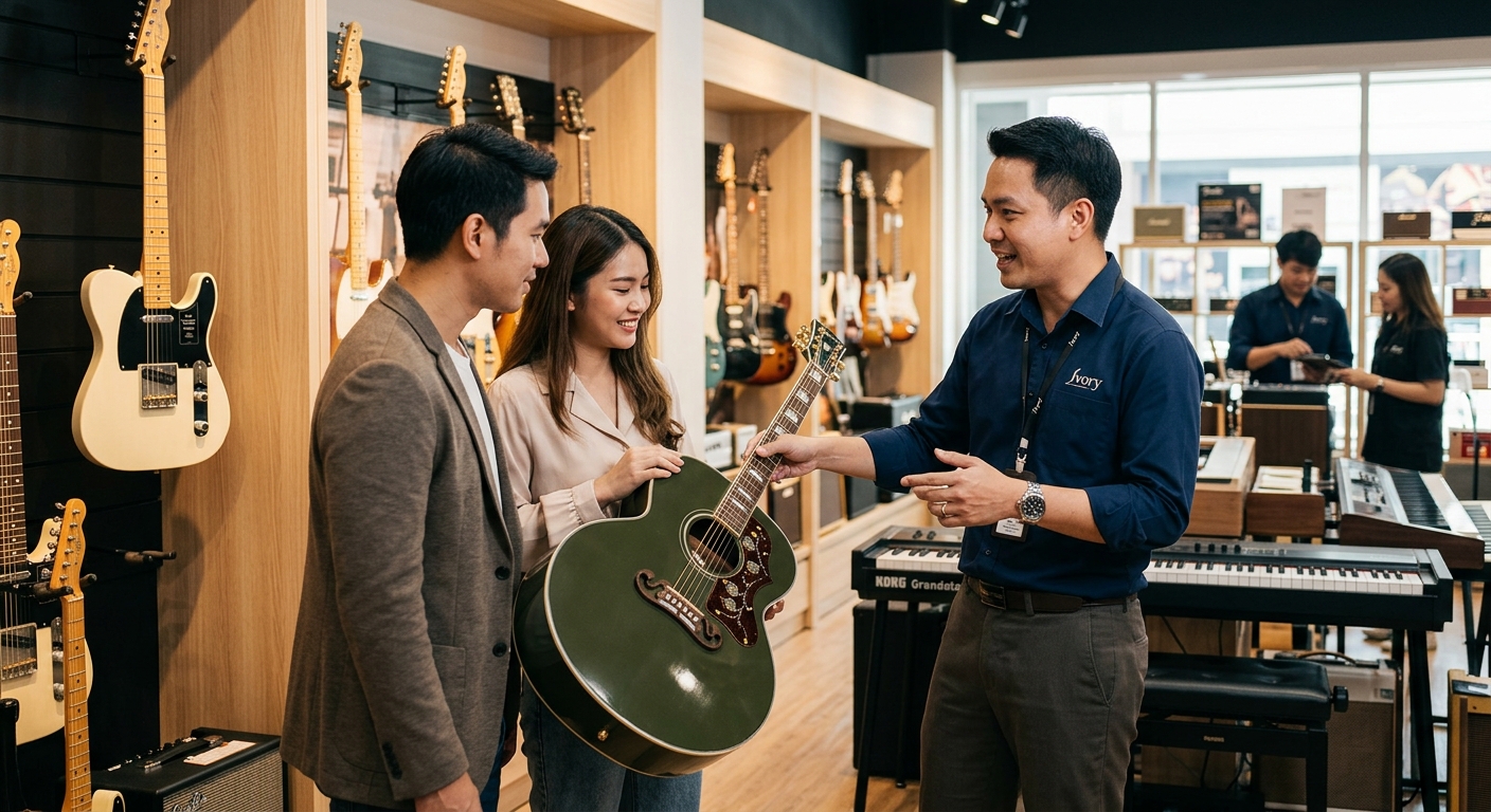 เกี่ยวกับตัวแทนจำหน่าย ห้างหุ้นส่วนจำกัด ไอโวรี่ ซาวด์ แอนด์ มิวสิค ร้านขายเครื่องดนตรีที่ใหญ่ที่สุดในประเทศไทย