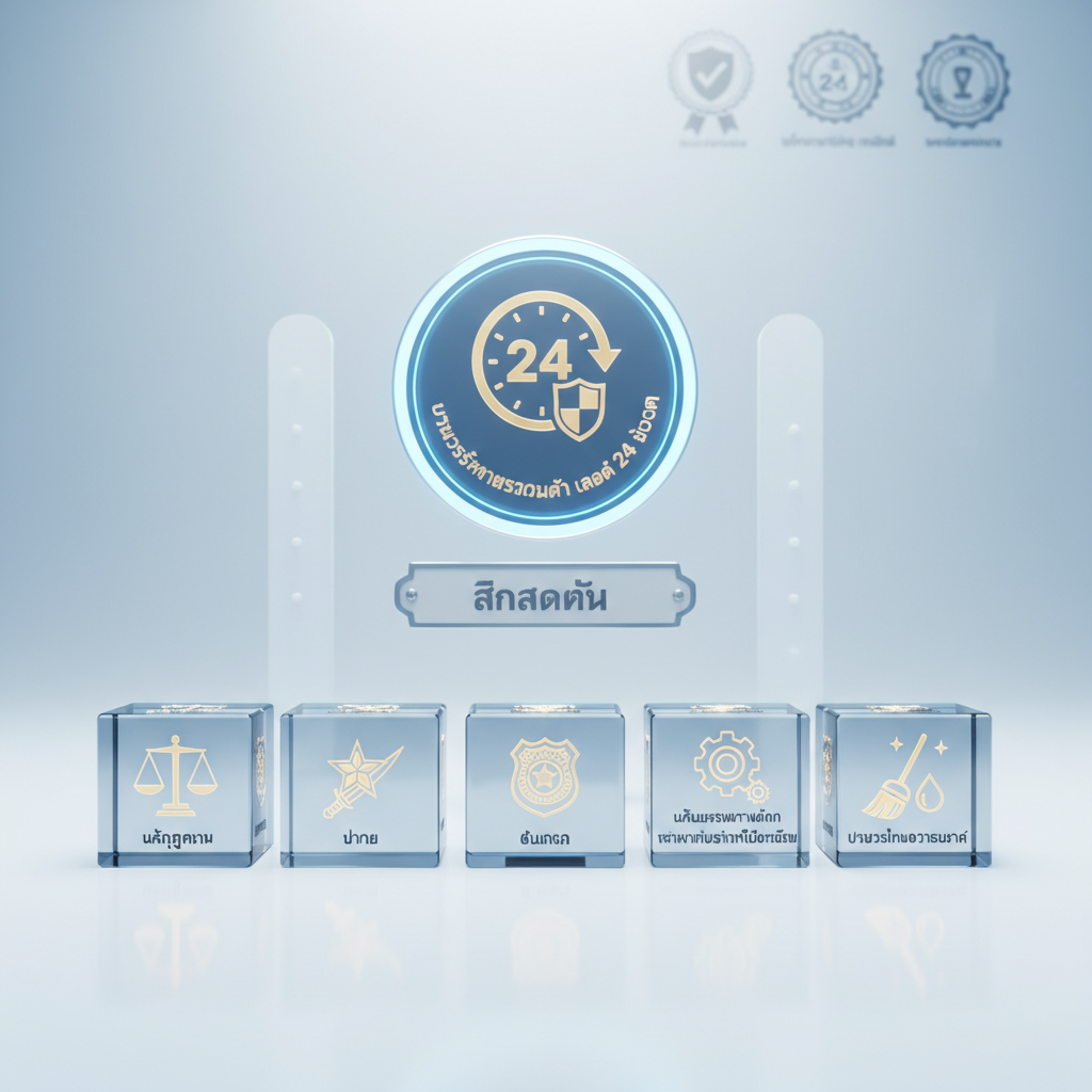 บริการรักษาความปลอดภัย ตลอด 24 ชั่วโมงและบริการทำความสะอาด พร้อมทีมงาน นักกฎหมาย ทหาร ตำรวจ และนักบริหารงานด้านรักษาความปลอดภัยมืออาชีพ — สินค้าหลัก