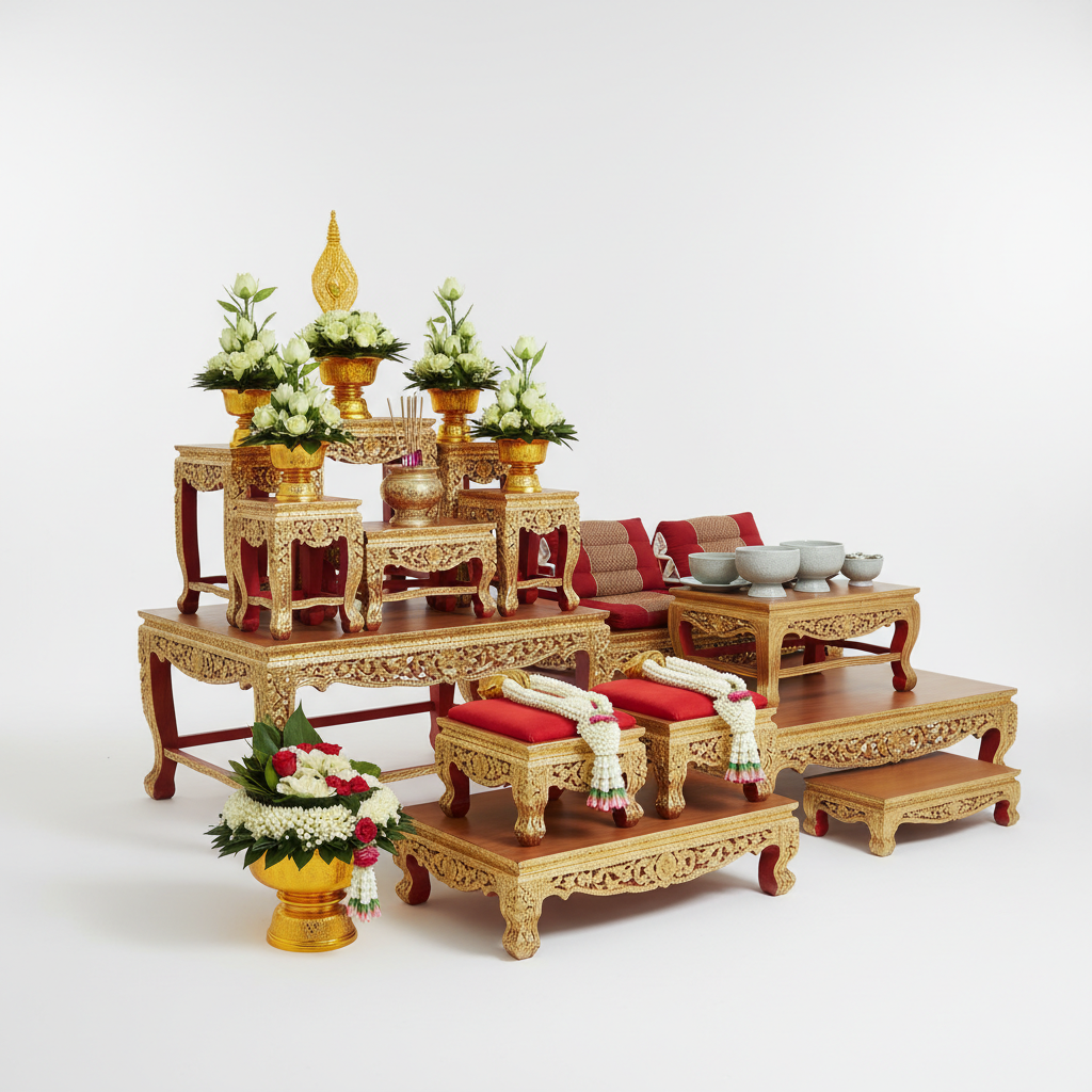 White Wedding รับจัดงานแต่งงานและงานทำบุญ ทั้งงานแต่งงานที่บ้าน สตูดิโอ ร้านอาหาร และ งานทำบุญบ้าน ทำบุญออฟฟิส ทำบุญบริษัท ทำบุญโรงงาน รวมทั้งให้เช่าอุปกรณ์แต่งงานและทำบุญ เช่น ตั่งรดน้ำสังข์ ขันหมาก เวที จัดดอกไม้โดยช่างมืออาชีพ เช่าโต๊ะหมู่ อาสนะพระ เวทีพระ โตกอาหารพระ ถ้วยชาม รับจัดทำบุญ งานแต่ง — สินค้าหลัก