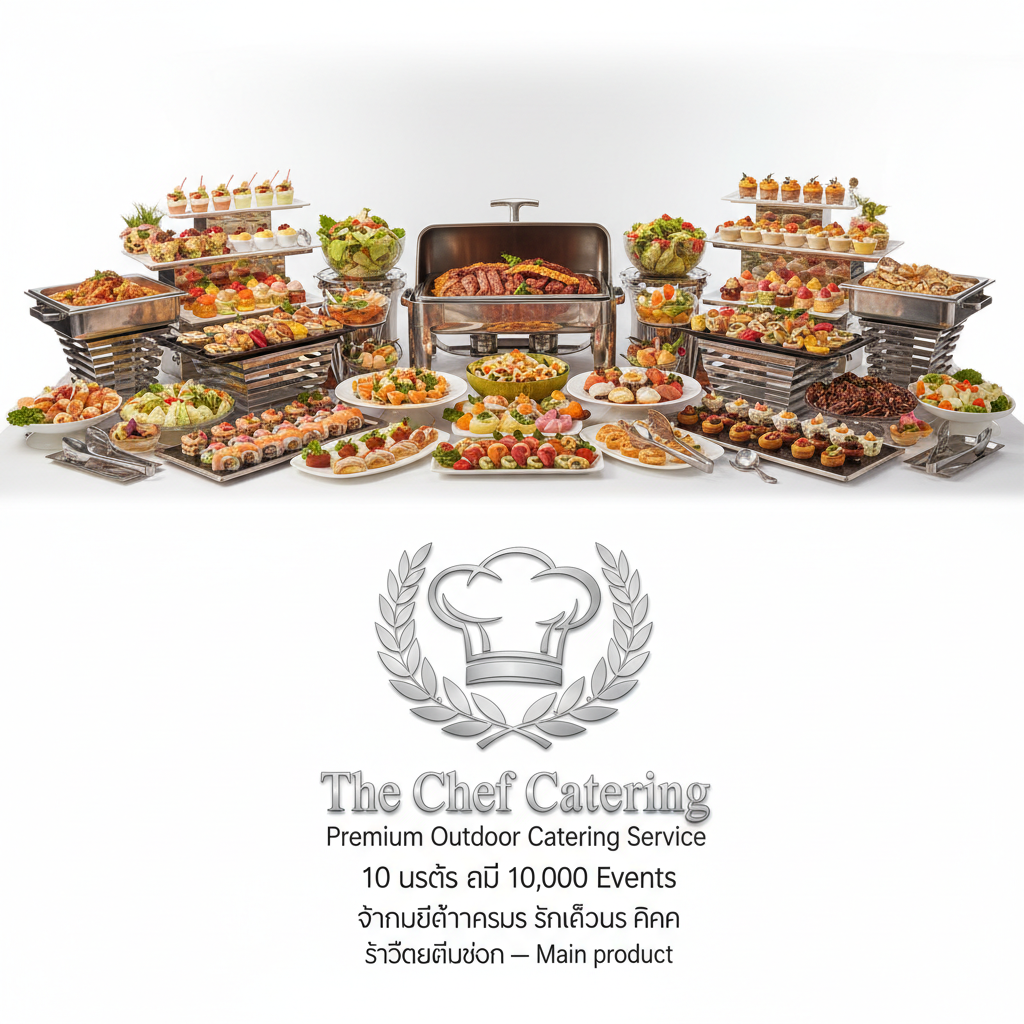 The Chef Catering รับจัดเลี้ยงนอกสถานที่ ระดับพรีเมี่ยม มีประสบการณ์ รับจัดเลี้ยง 10 ปี มากกว่า 10,000 งาน ครบครันด้วยอาหารอร่อยหลากหลาย ตอบโจทย์คุ้มราคา — สินค้าหลัก