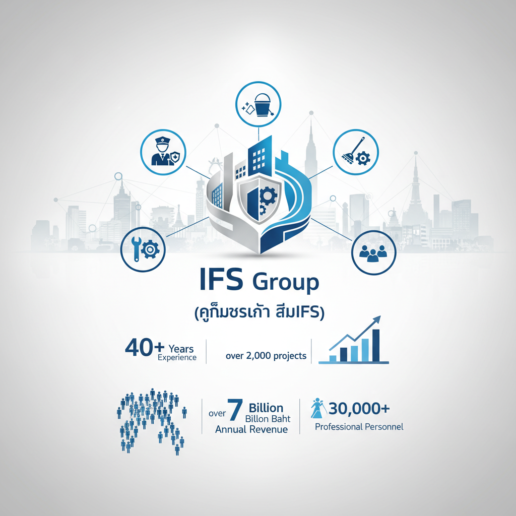 กลุ่มบริษัท ไอเอฟเอส หนึ่งในผู้นำด้านการให้บริการดูแลอาคารครบวงจร (Integrated Facilities Management) ในประเทศไทย ด้วยประสบการณ์กว่า 40 ปี มีบุคลากรมืออาชีพกว่า 30,000 คน ดูแลโครงการกว่า 2,000 หน่วยงานทั่วประเทศ และมีรายได้กว่า 7,000 ล้านบาทต่อปี ให้บริการครอบคลุมด้าน รักษาความปลอดภัย บริการทำความสะอาด งานเทคนิคและวิศวกรรมอาคาร และบริการรับเหมาแรงงาน การดำเนินงานของกลุ่มบริษัท ไอเอฟเอส ดำเนินงานภายใต้มาตรฐานการให้บริการที่พัฒนามาจาก ไอเอสเอส ไทยแลนด์ (ISS Thailand) พร้อมระบบบริหารจัดการที่มุ่งเน้นคุณภาพ ความปลอดภัย และประสิทธิภาพในการดำเนินงานของลูกค้า ด้วยประสบการณ์ยาวนานในอุตสาหกรรมบริการดูแลอาคารครบวงจร ทำให้กลุ่มบริษัท ไอเอฟเอส ได้รับความไว้วางใจจาก องค์กรชั้นนำในหลากหลายอุตสาหกรรมทั่วประเทศ ในการดูแลและบริหารจัดการสถานที่ เพื่อสนับสนุนให้องค์กรสามารถดำเนินธุรกิจได้อย่าง ราบรื่น ปลอดภัย และมีประสิทธิภาพ — สินค้าหลัก