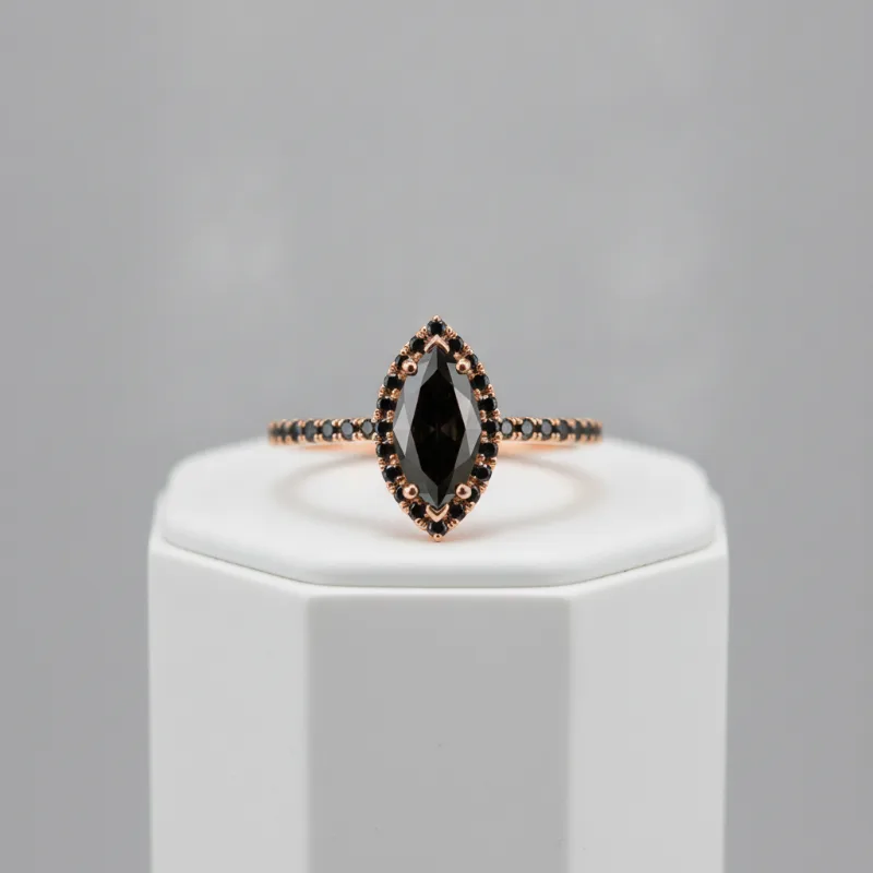MARQUISE BEA RING ROSE GOLD & BLACK DIAMOND