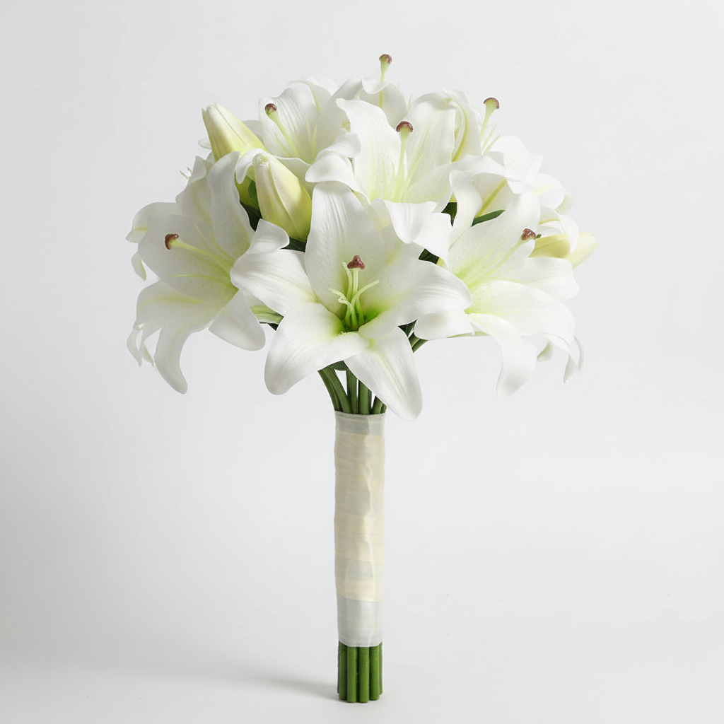 ช่อดอกลิลลี่ปลอมสีขาว