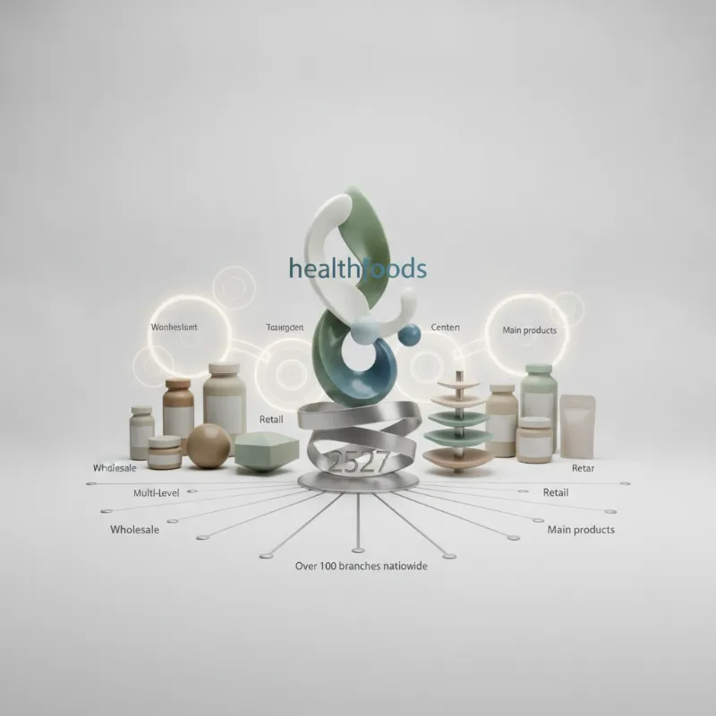 บริษัท ผลิตภัณฑ์อาหารเพื่อสุขภาพ จำกัด หรือ Healthfoods Co.,Ltd  ก่อตั้งในปี  2527 มีธุรกิจครบวงจร ธุรกิจค้าส่ง (Whole-Sale) ธุรกิจค้าปลีก (Retailing) และธุรกิจระบบขายตรงหลายชั้น (Multi-Level Marketing : MLM ) โดยมีสาขาและศูนย์บริการสมาชิกมากกว่า 100 สาขาทั่วประเทศ — สินค้าหลัก