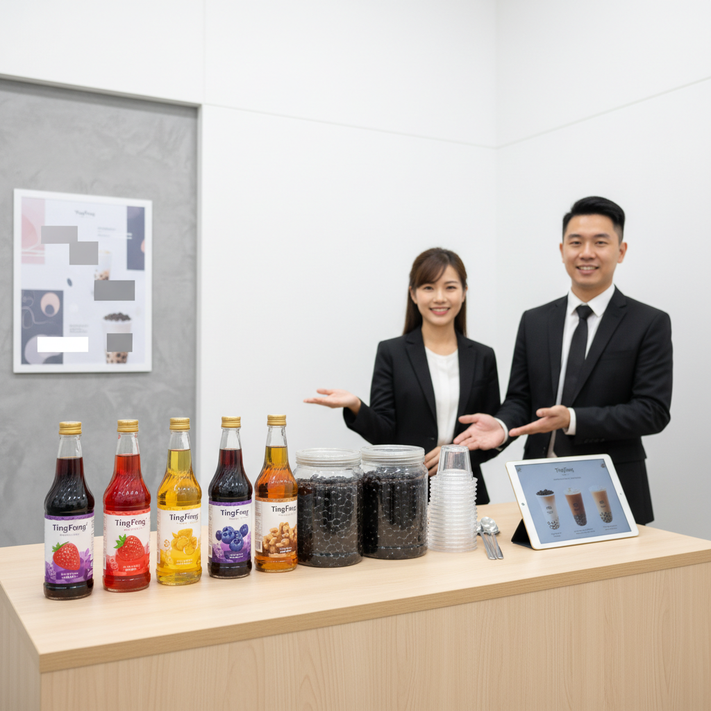 น้ำเชื่อม ไซรัปติ่งฟง และท็อปปิ้งไข่มุก