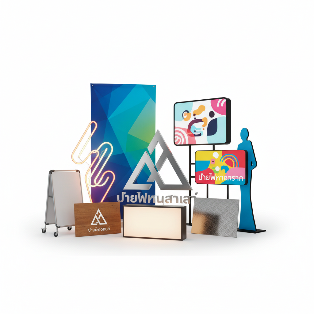 บริษัท เพรสทีจ แอดเวอร์ไทซิ่ง จำกัด | ให้บริการผลิต-ออกแบบป้ายโฆษณา ทุกรูปแบบ ป้ายไวนิล ราคาถูก ป้ายไฟหน้าร้าน ป้ายตัวอักษรโลหะ ป้ายชื่อบริษัท ป้ายร้านค้า ป้ายร้านอาหารสวยๆ ป้ายไฟนีออนดัด ป้ายกัดกรด ป้ายล้อเลื่อน ป้ายสแตนดี้ ในราคาย่อมเยา เราใส่ใจในคุณภาพงาน บริการดี ยินดีให้คำปรึกษา ตอบสนองให้ตรงความต้องการของลูกค้า — สินค้าหลัก