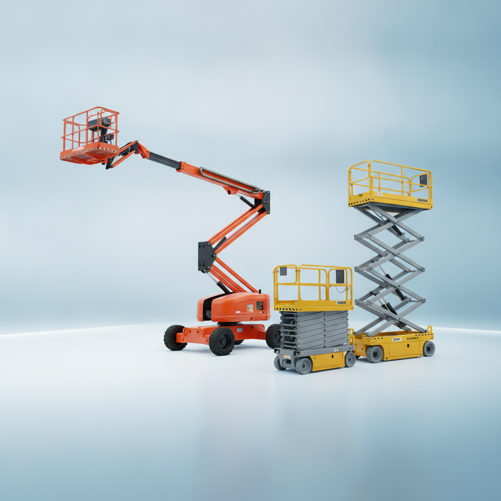 ให้เช่ารถกระเช้าบูมลิฟท์และขากรรไกร (Boom & Scissor Lift)