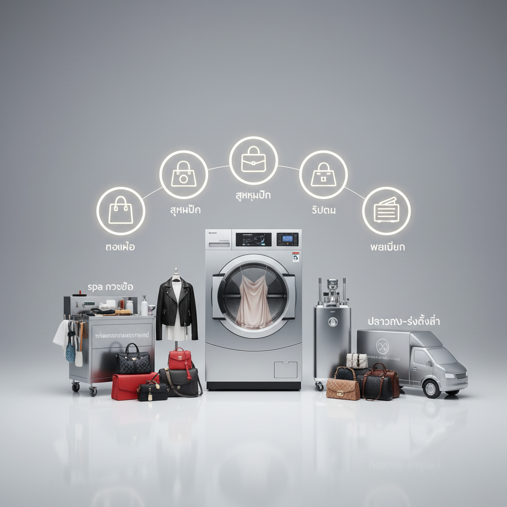 ร้านซักแห้งคุณภาพระดับพรีเมี่ยมด้วยเครื่องมือที่ทันสมัย รวดเร็ว ให้บริการทั้งสปากระเป๋า ทำความสะอาดเครื่องหนัง มีบริการรับ-ส่งถึงที่ มี 5 สาขาให้บริการ คือ ทองหล่อ สุขุมวิท ชิดลม สามเสน และพหลโยธิน — สินค้าหลัก