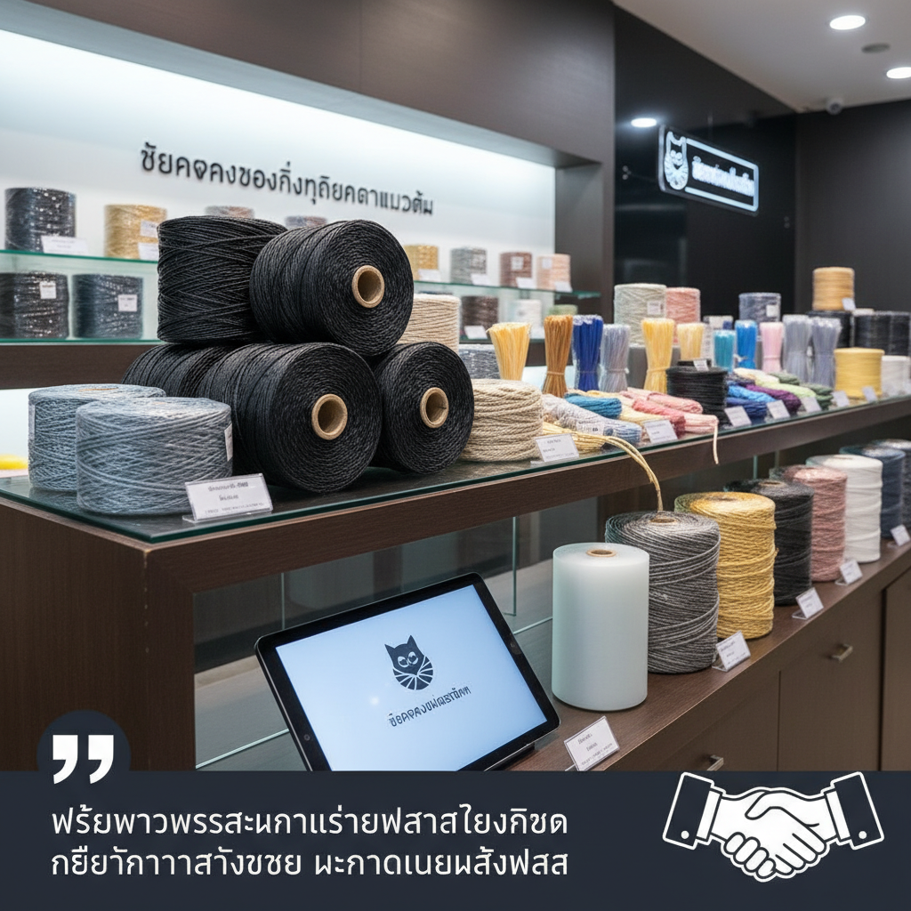 โรงงานผลิตและจำหน่ายเชือกฟาง เชือกฟางโยงกิ่งทุเรียนตราแมวดำ เชือกฟางพลาสติก เชือกฟางเส้นเล็ก เชือกฟางเส้นใหญ่ เชือกเกลียว เชือกไนล่อน เชือกอุตสาหกรรม ราคาส่ง ตัวเลือกสำหรับงานเฉพาะ